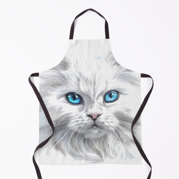 Item preview, White Blue-Eyed Cat Portrait designed and sold by dominus49.