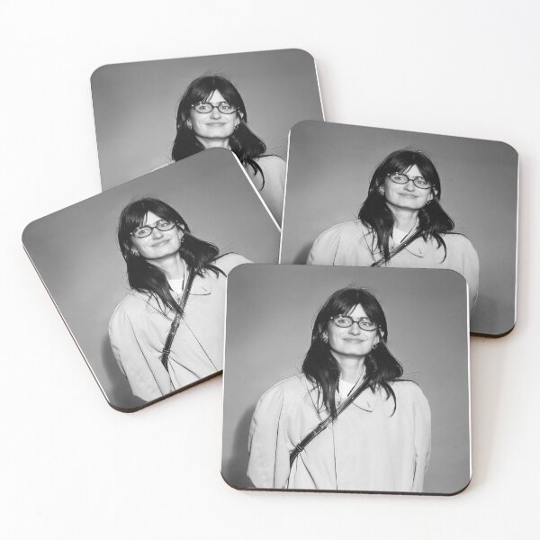 Item preview, Marguerite Dedeyan - Portrait with glasses (black and white) designed and sold by PYXOO.