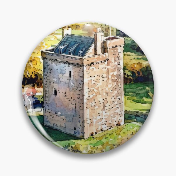Item preview, Watercolour illustration of Mains Castle, Lanarkshire, Scotland designed and sold by davidelder.