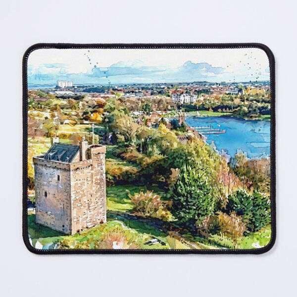 Item preview, Watercolour illustration of Mains Castle, Lanarkshire, Scotland designed and sold by davidelder.