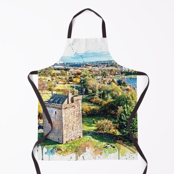 Item preview, Watercolour illustration of Mains Castle, Lanarkshire, Scotland designed and sold by davidelder.