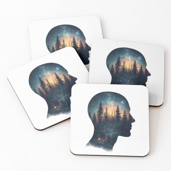 Item preview,  The Cosmic Forest Within – Human Silhouette Galaxy Landscape designed and sold by catcurio.