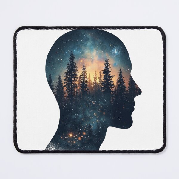 Item preview, The Cosmic Forest Within – Human Silhouette Galaxy Landscape designed and sold by catcurio.