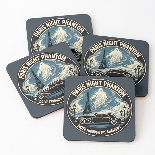 Item preview, Paris Night Phantom Vintage Ghost Car Poster designed and sold by Retro Arabica.