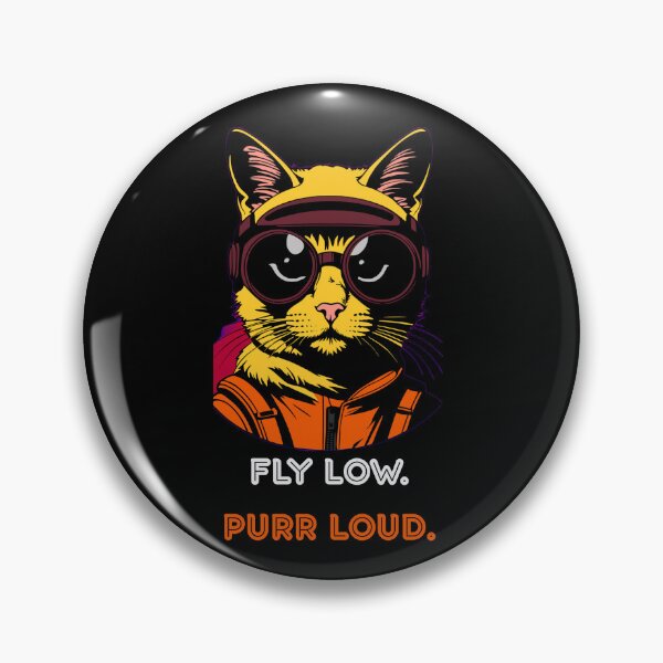 Item preview, Fly Low Purr Loud Cat Pilot Aviation Aesthetic designed and sold by Quotable Gear.