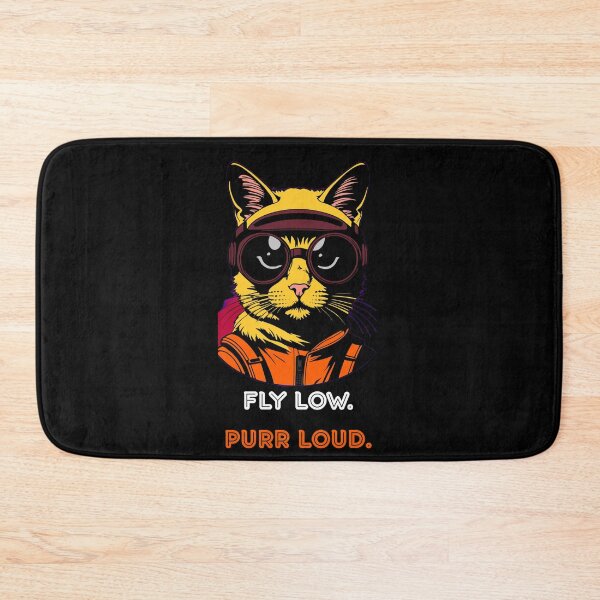 Item preview, Fly Low Purr Loud Cat Pilot Aviation Aesthetic designed and sold by Quotable Gear.