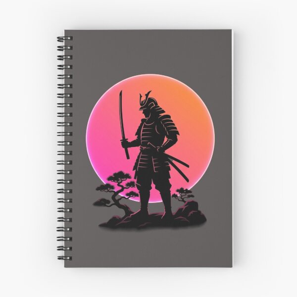 Item preview, Samurai Silhouette Sunset Neon designed and sold by Stickersdevelop.