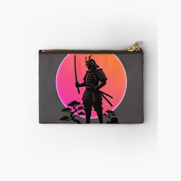 Item preview, Samurai Silhouette Sunset Neon designed and sold by Stickersdevelop.