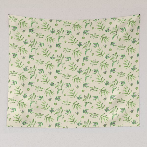 Item preview, Watercolor Olive Branch Mediterranean Botanical in Cream Off White designed and sold by NoemiMarozsan.