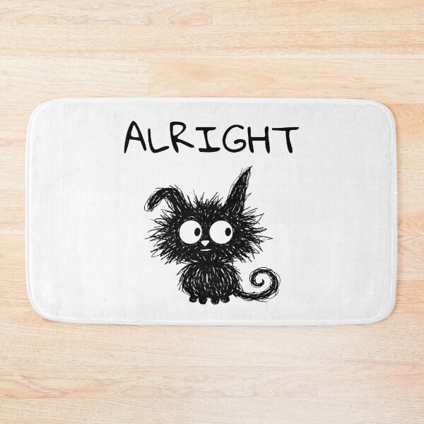 Item preview, Funny Black Cat – Alright Mood | Doodle Cat Meme designed and sold by moodiecatshop.