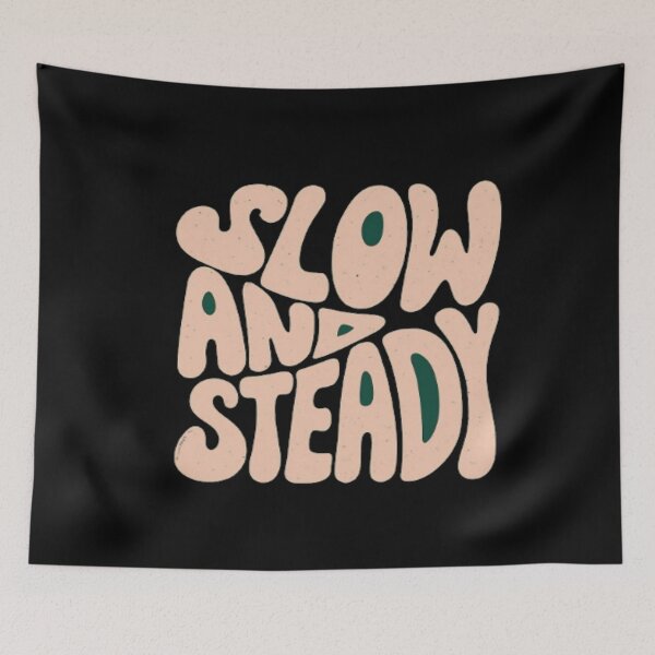 Item preview, Retro “Slow and Steady” Motivational Typography Design for Calm Living, Patience & Wellness designed and sold by Bright Nest Studio.