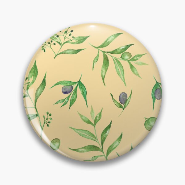 Item preview, Watercolor Olive Branch Mediterranean Botanical in Butter Yellow designed and sold by NoemiMarozsan.