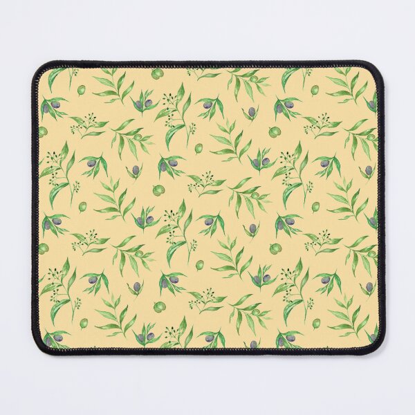 Item preview, Watercolor Olive Branch Mediterranean Botanical in Butter Yellow designed and sold by NoemiMarozsan.