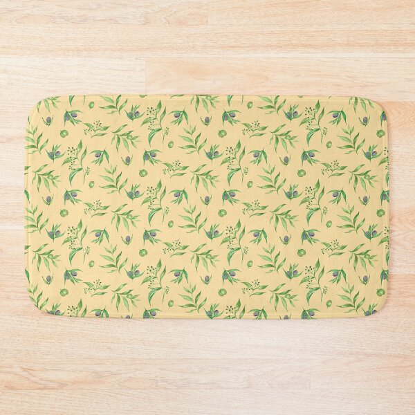 Item preview, Watercolor Olive Branch Mediterranean Botanical in Butter Yellow designed and sold by NoemiMarozsan.