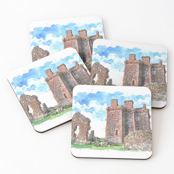 Item preview, Watercolour illustration of Balvaird Castle, Perthshire, Scotland designed and sold by davidelder.