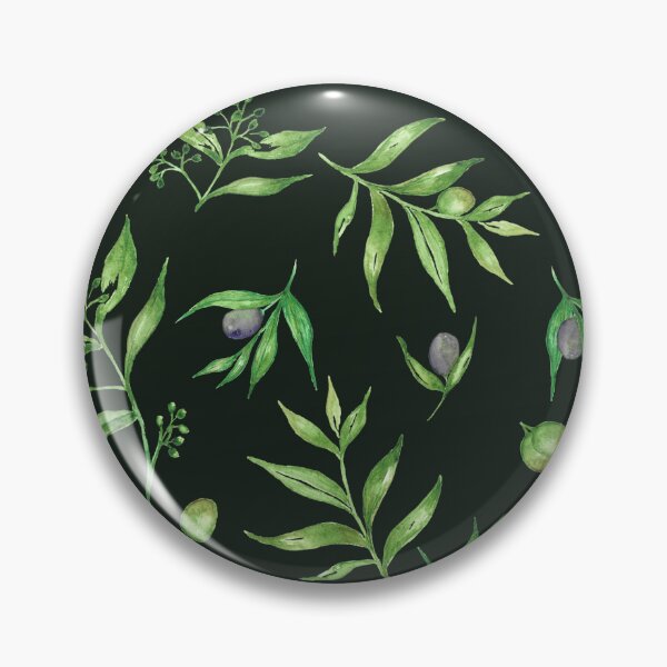 Item preview, Watercolor Olive Branch Mediterranean Botanical in Dark Deep Green designed and sold by NoemiMarozsan.