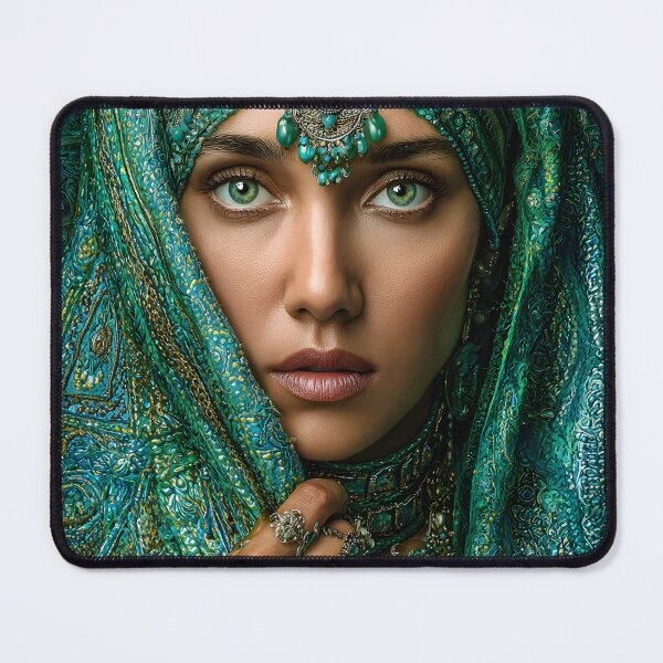 Item preview, Elegant Portrait of a Veiled Woman in Blue Attire designed and sold by Artessie.