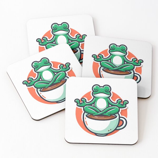 Item preview, Cute frog doing yoga on coffee cup, aesthetic meditation sticker  designed and sold by AlanyaArtX.