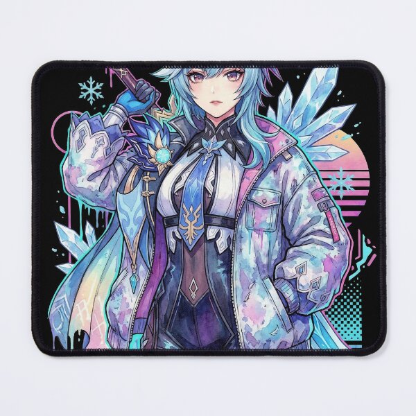 Item preview, Genshin Impact Eula Vaporwave Aesthetic Neon Synthwave Design designed and sold by Senpaiwaves.
