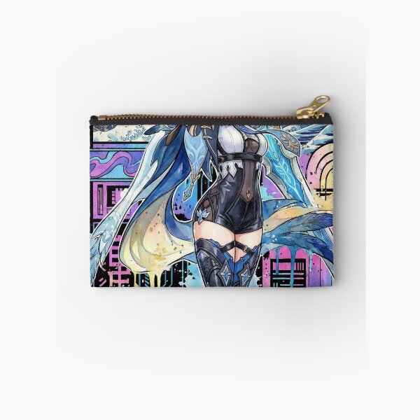 Artikelvorschau, Genshin Eula Vaporwave Glitch Palm Sunset Neon Grid Art entworfen und verkauft von Senpaiwaves.