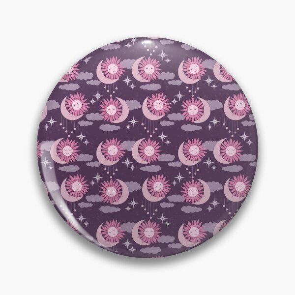 Item preview, Small scale of Purple Pink Celestial Sun Moon Feminine Witchy Pattern designed and sold by DColourMuse.