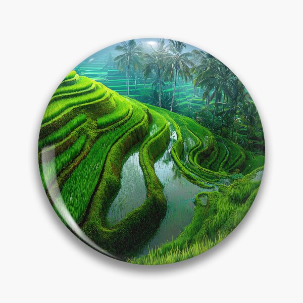 Item preview, Lush Green Rice Terraces Amidst Misty Surroundings designed and sold by Artessie.