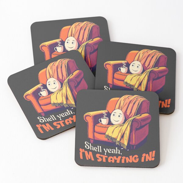 Item preview, Shell Yeah I’m Staying In Funny Egg – Cozy Home Humor Relaxing Design designed and sold by TestudoDesign.
