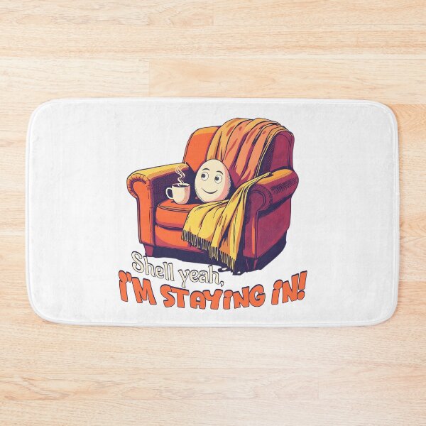 Item preview, Shell Yeah I’m Staying In Funny Egg – Cozy Home Humor Relaxing Design designed and sold by TestudoDesign.
