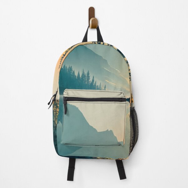 Item preview, Minimalist Mountain Lake Forest Sunset Reflection Art designed and sold by NicolasGlowArt.