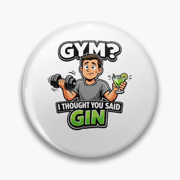 Item preview, Gym or Gin Funny Cartoon Workout Humor designed and sold by JVDesignsShop.
