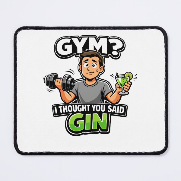 Item preview, Gym or Gin Funny Cartoon Workout Humor designed and sold by JVDesignsShop.
