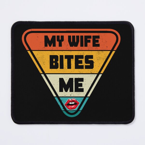 Item preview, My Wife Bites Me Shirt Funny Retro Warning Sign Design designed and sold by Wild Pixel Studio.
