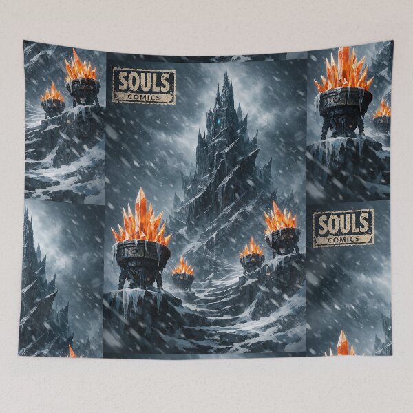 Item preview, Spire of the Frozen Flame - Soulsborne Landscape designed and sold by bapupa.