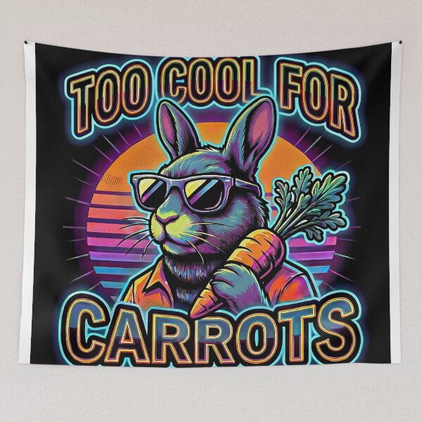 Item preview, Too Cool For Carrots Retro Neon Bunny T-Shirt Funny Easter Rabbit Vintage Gamer Style designed and sold by Prime legend .