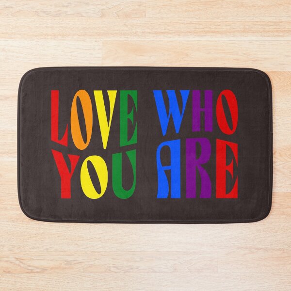 Item preview, Love Who You Are Rainbow Typography Pride Design designed and sold by PrintandJoy.