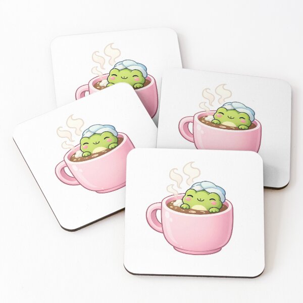 Item preview, Relaxing Frog in Hot Drink Cup Cozy Sticker designed and sold by Barkybond.