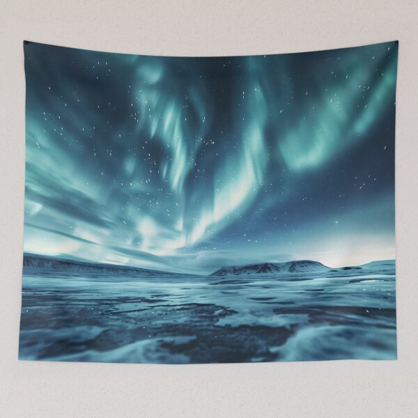 Item preview, Aurora Borealis Frozen Plains Art designed and sold by QuantumDrift.