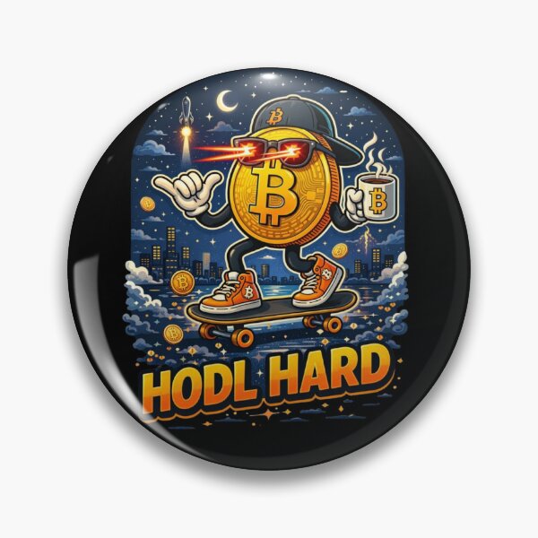 Item preview, HODL HARD – Bitcoin Skater Laser Eyes Crypto Design designed and sold by Conviction studio.