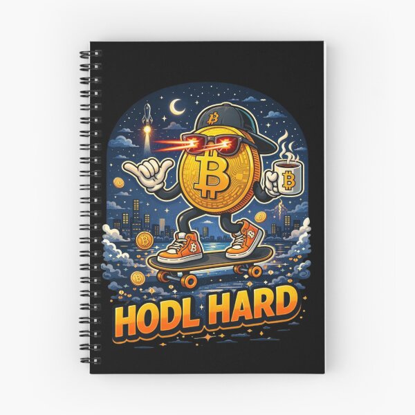 Item preview, HODL HARD – Bitcoin Skater Laser Eyes Crypto Design designed and sold by Conviction studio.