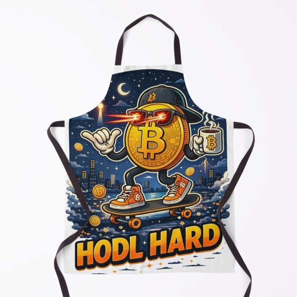 Item preview, HODL HARD – Bitcoin Skater Laser Eyes Crypto Design designed and sold by Conviction studio.
