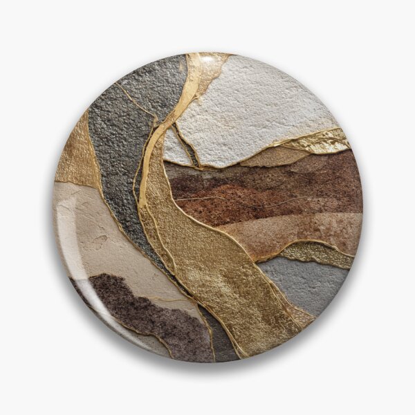 Item preview, Abstract gold textured wall art in beige, brown, and natural tones designed and sold by CosmicGlyph.