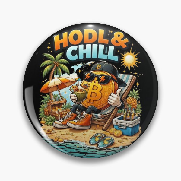 Item preview, HODL & Chill – Funny Bitcoin Beach Lifestyle Crypto Design designed and sold by Conviction studio.