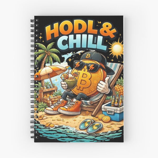 Item preview, HODL & Chill – Funny Bitcoin Beach Lifestyle Crypto Design designed and sold by Conviction studio.