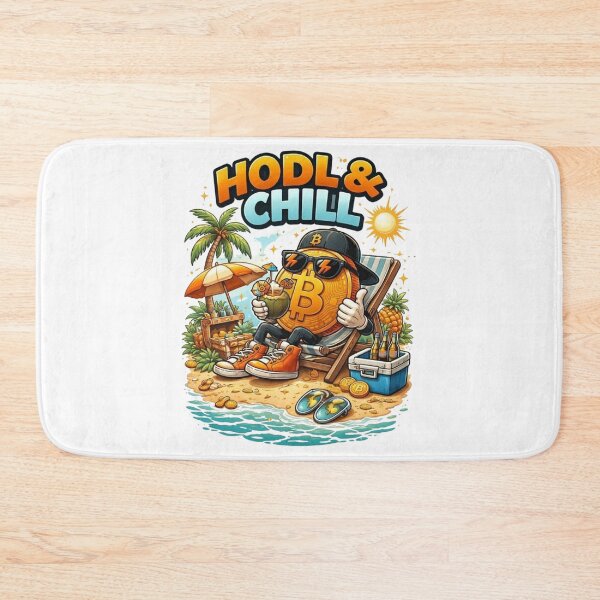 Item preview, HODL & Chill – Funny Bitcoin Beach Lifestyle Crypto Design designed and sold by Conviction studio.