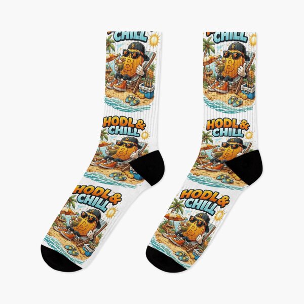 Item preview, HODL & Chill – Funny Bitcoin Beach Lifestyle Crypto Design designed and sold by Conviction studio.