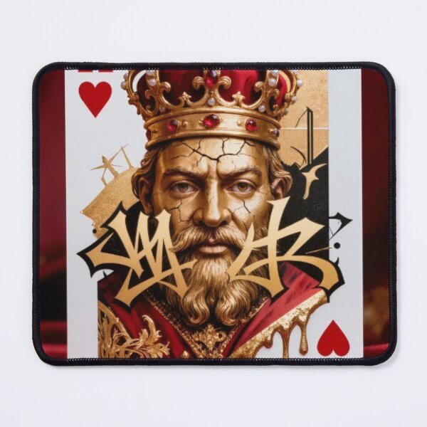 Item preview, Royal King of Hearts Playing Card Gold Graffiti Art Print designed and sold by sayntastic.