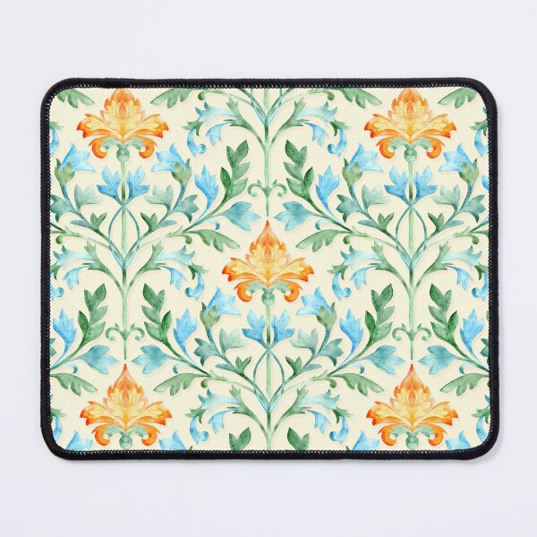 Item preview, Spring Florentine Floral Watercolor Damask on Cream designed and sold by micklyn.