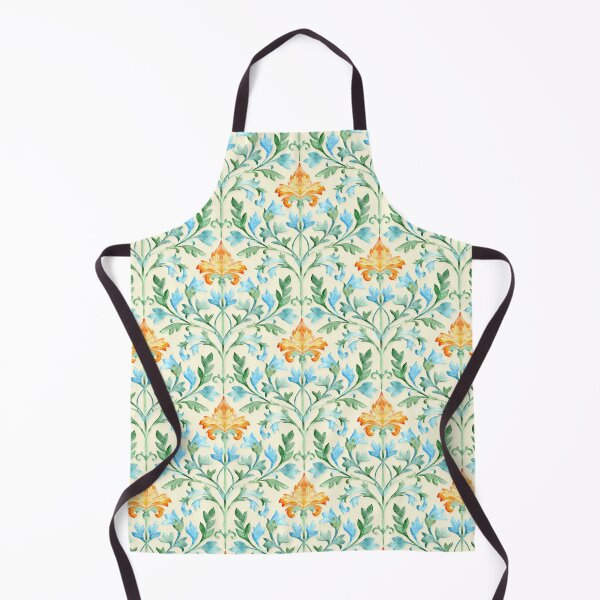 Item preview, Spring Florentine Floral Watercolor Damask on Cream designed and sold by micklyn.