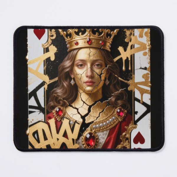 Item preview, Royal Queen of Hearts Playing Card Gold Graffiti Art Print designed and sold by sayntastic.