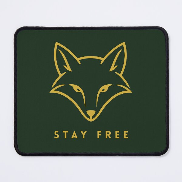 Item preview, Stay Free Gold Fox Forest Green Nature Design designed and sold by Slow Vibes Designs.